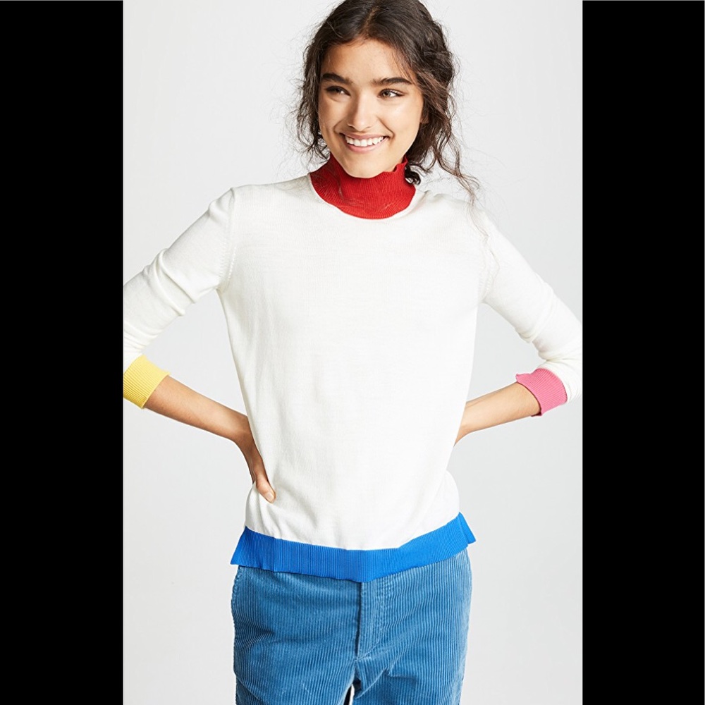Modern ELVA color block soft wool sweater from Golden Goose